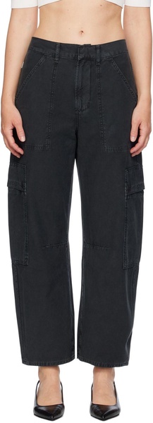 Black Marcelle Low Slung Easy Cargo Pants