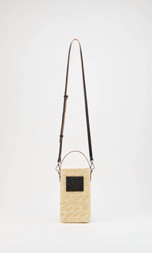 women's straw bucket bag in natural