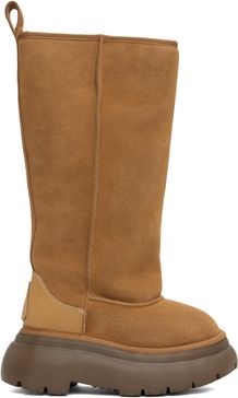 Brown Tall Chunky Shearling Boots