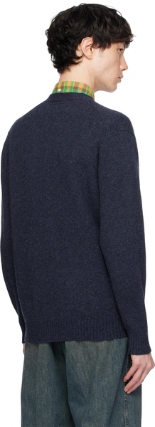 Navy Elbow Patch Cardigan