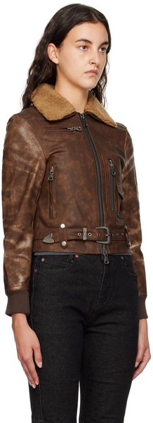 Brown Austin Faux-Leather Jacket