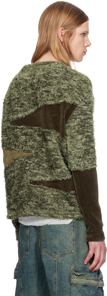 Khaki Ghillie Color Block Sweater