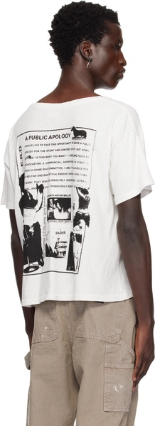 White 'A Public Apology' T-shirt