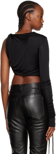 Black Single-Shoulder Blouse