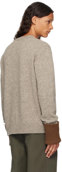 Beige Rolled Cuff Sweater