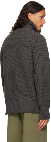 Gray Ribbed Turtleneck