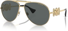 Versace Unisex Sunglasses Gold Frame, Polar Grey Lenses, 65MM