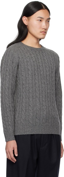 Gray Cable 5G Crewneck Sweater