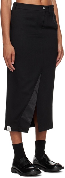 Black Rogat Midi Skirt