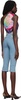 Blue Butterfly Waistband Capri Jeans