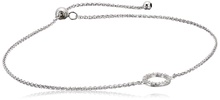 Amazon Essentials 1/10th CT TW Diamond Geometric Circle Adjustable Bracelet in Sterling Silver , (previously Amazon Collection)