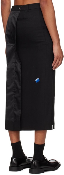 Black Rogat Midi Skirt