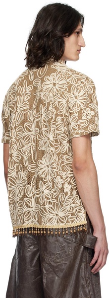 Beige Flower Shirt