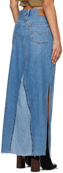 Blue Icon Denim Maxi Skirt