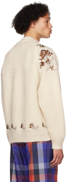 Off-White Flower Embroidery Sweater