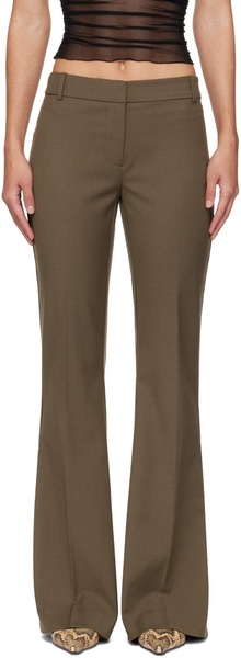 Khaki Teri Bootleg Trousers