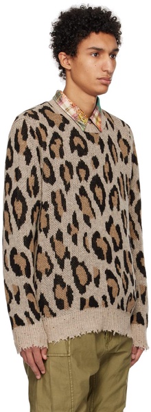 Beige & Brown Leopard Sweater