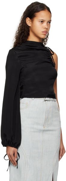 Black Asymmetric Blouse