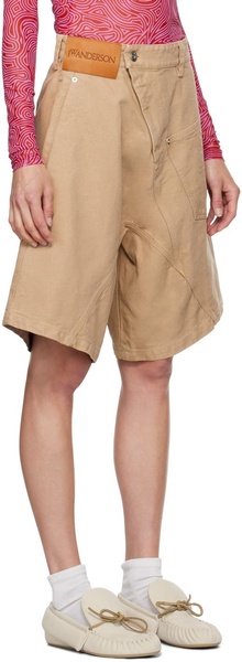 Tan Twisted Workwear Shorts