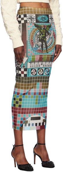 Multicolor Printed Mire Maxi Skirt