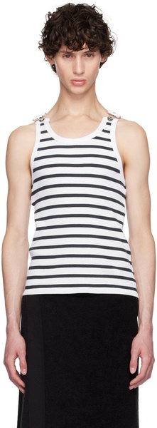 White & Navy 'The Strapped Marinière' Tank Top