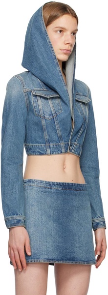 Blue Hooded Denim Jacket