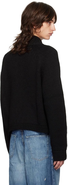 Black Ultra Zip Funnel Sweater