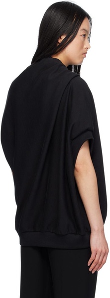 Black Draped Sweatshirt