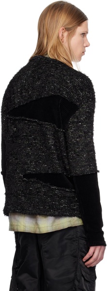 Black Ghillie Color Block Sweater