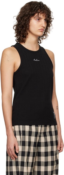 Black Embroidered Tank Top