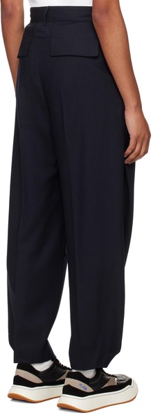 Navy Pleated Trousers