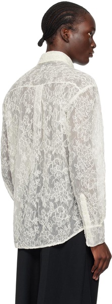 Off-White Fine Corded Lace Sheer Shirt