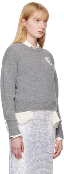 Gray Appliqué Sweater