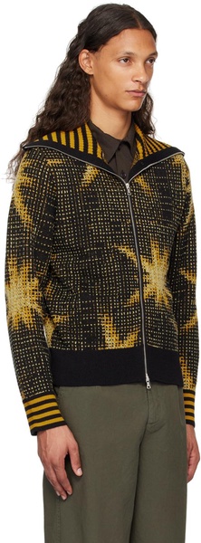 Black & Yellow Zip Sweater