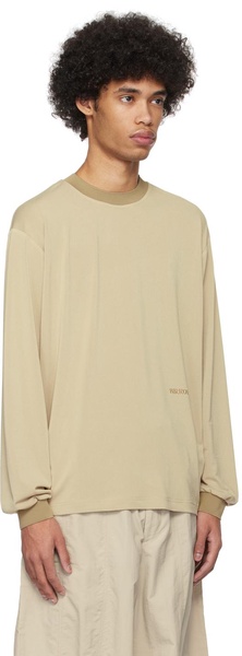 Beige Lay1 Boxy Long Sleeve T-Shirt