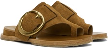 Tan Beau Buckle Sandals