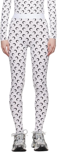 White All Over Moon Leggings