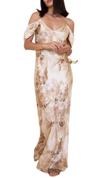 capri noa long dress in raffia floral