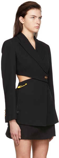 Black Safety Pin Cutout Blazer