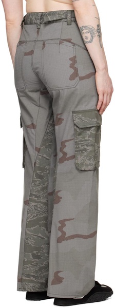 Regenerated wide-leg cargo trousers