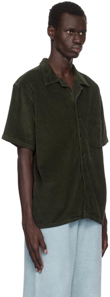 Green Wide Wale Corduroy Shirt