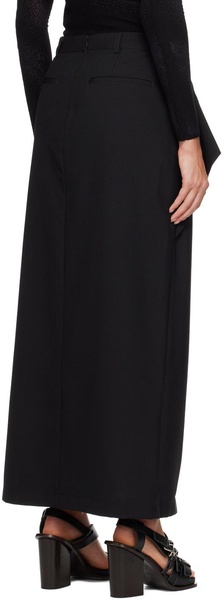 Black Zip Midi Skirt