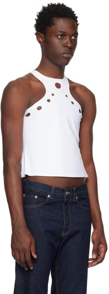 White Perforated Tank Top