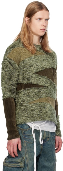 Khaki Ghillie Color Block Sweater