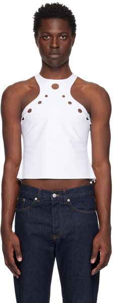 White Perforated Tank Top