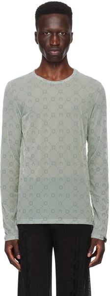 Gray Flocked Long Sleeve T-Shirt