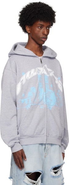 Gray Skyline Zip Hoodie