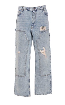 Moschino Logo-Patch Distressed Jeans