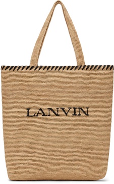 Beige Lanvin Raffia Tote