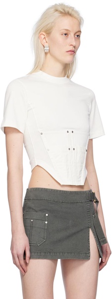 White Workwear Corset T-Shirt